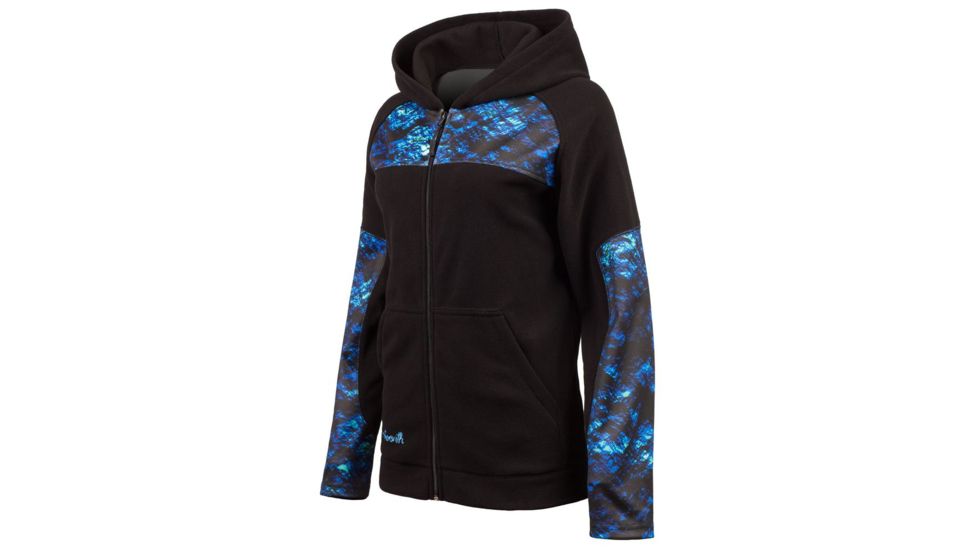 Huntworth Anti-Pill Fleece Hooded Jacket - Womens, Phathom Mystique/Black, Extra Large, E-963-W-MYS/BK-XL