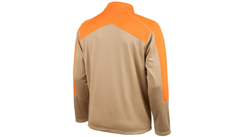 Huntworth Bizmark Mid Weight Hunting 1/2 Zip Uplands Pullover - Mens, Khaki/Blaze, Medium, E-917-31KH/BZ-M
