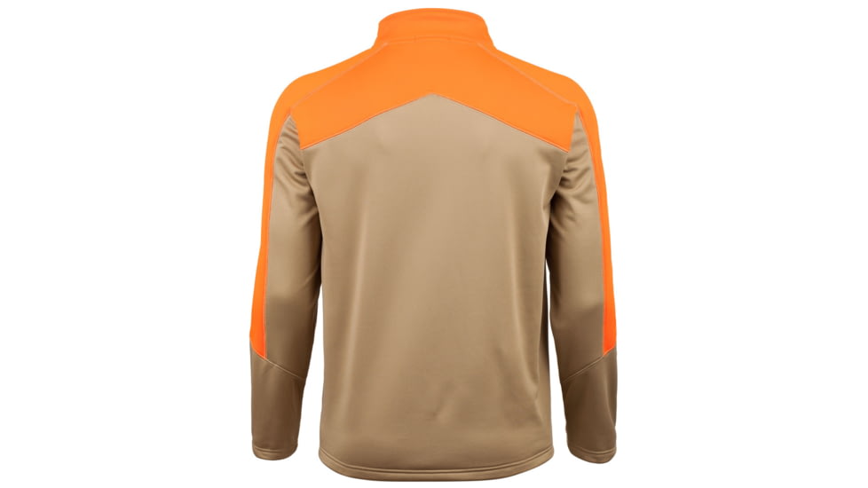 Huntworth Bizmark Mid Weight Hunting 1/2 Zip Uplands Pullover - Mens, Khaki/Blaze, Medium, E-917-31KH/BZ-M