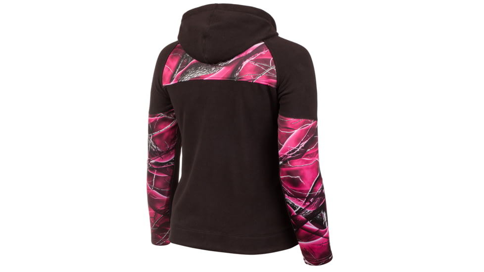 Huntworth Camo Anti-Pill Fleece Hooded Jacket - Womens, Black / Passion, Small, E-963-W-31PA/BK-S