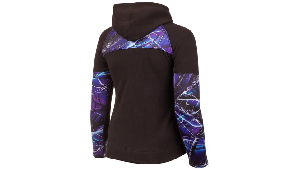 Huntworth Camo Anti-Pill Fleece Hooded Jacket - Womens, Black / Ultraviolet, Large, E-963-W-31UV/BK-L