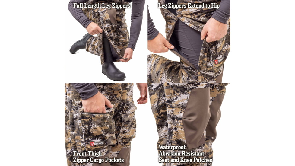 Huntworth Elkins Mid Weight Windproof Soft Shell Bib Overalls - Mens, Disruption, Medium, E-9610-DC-M