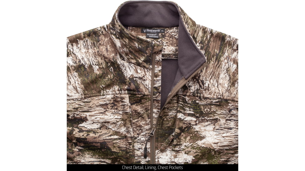 Huntworth Elkins Mid Weight Windproof Soft Shell Jacket Grid Fleece Interior - Mens, Tarnen, Large, E-9501-TRN-L
