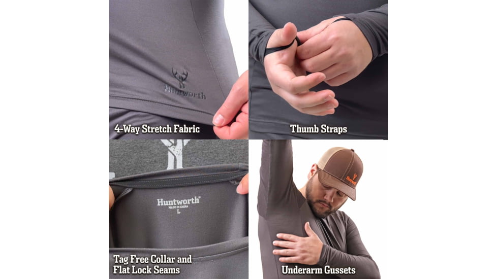Huntworth Casper Heat Boost Heavyweight Base Layer Shirt - Men's, Dark Gray, 2XL, E-9604-DG-2XL