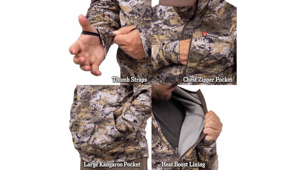 Huntworth Grayling Heat Boost Heavyweight Soft Shell Hoodie - Men's, Disruption, Medium, E-9622-DC-M