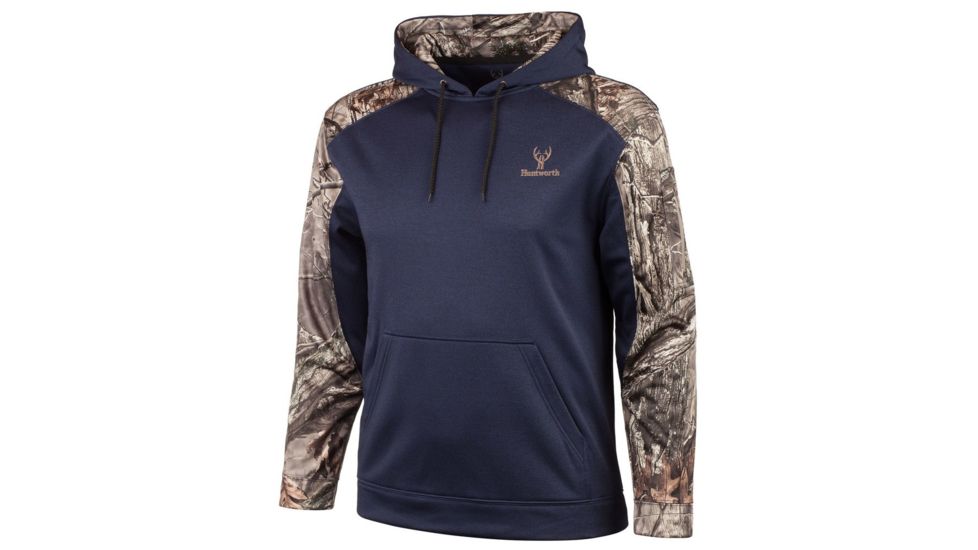 Huntworth Hunting Performance Fleece Mens Hoodie, Heather Navy/Hiddn, Extra Large E-9137-HN/HDN-XL