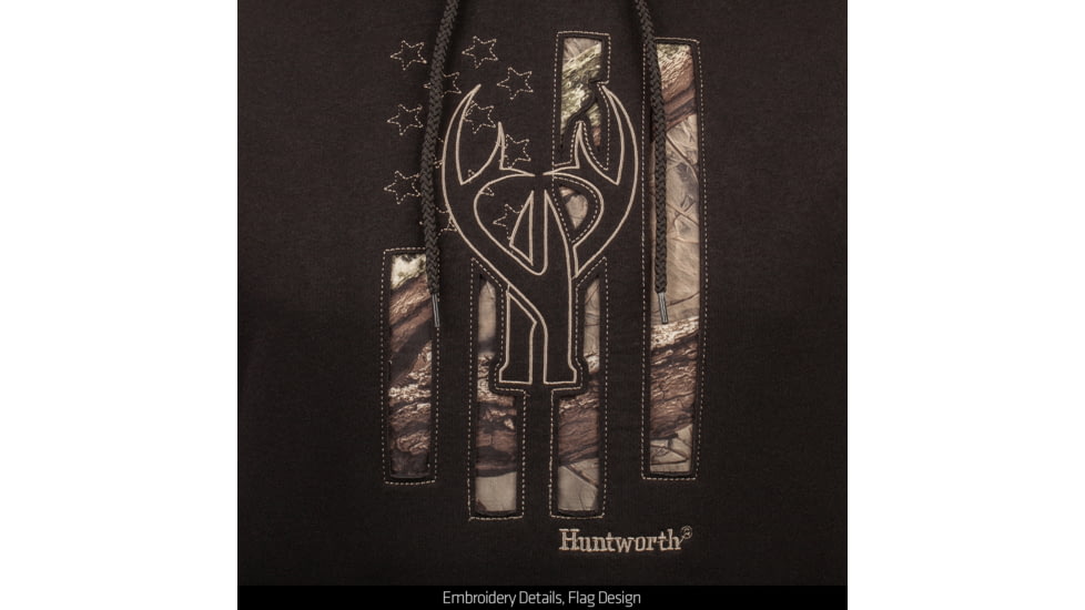 Huntworth Knit Jersey Hoodie Icon/Flag - Mens, Black / Hiddn, 2XL, E-9467-BK/HDN-2XL