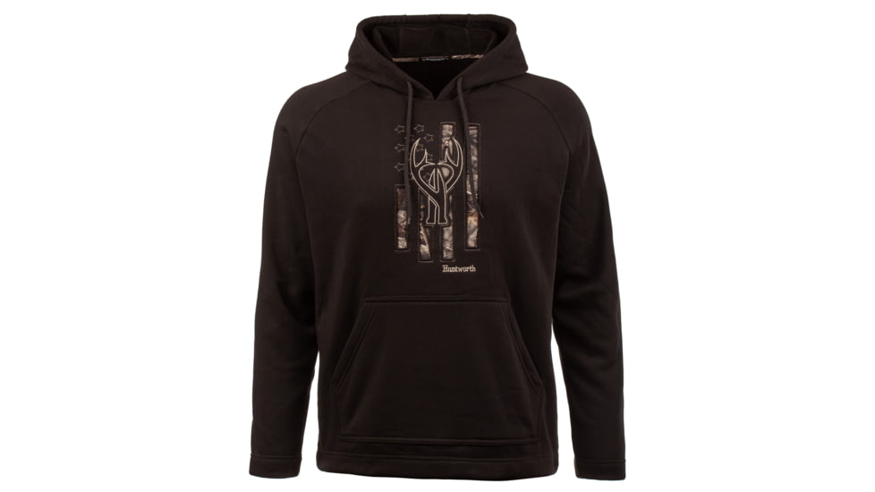 Huntworth Knit Jersey Hoodie Icon/Flag - Mens, Black / Hiddn, 2XL, E-9467-BK/HDN-2XL