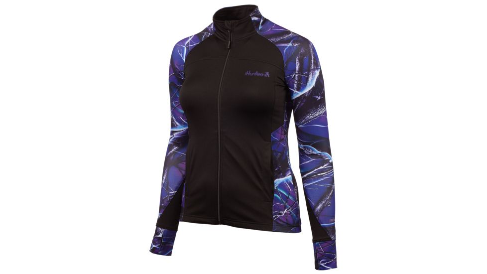 Huntworth Lifestyle Performance Fleece Hoodie Jacket - Womens, Black/Huntworth Ultraviolet, Small, E-9112-W-31BK/UV-S
