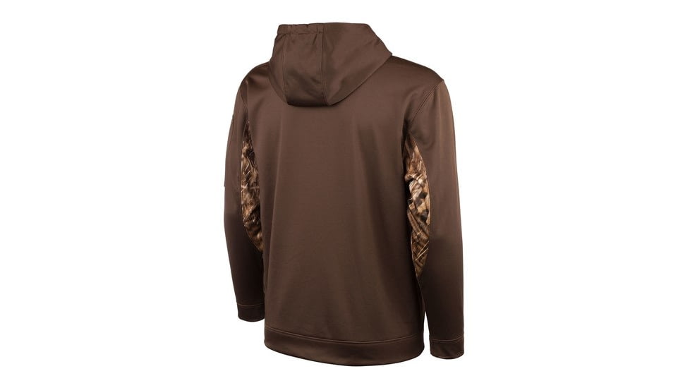 Huntworth Lifestyle Performance Fleece Hoodie - Mens, Brown/Marshland, 2XL E-924-BN/WF-2XL