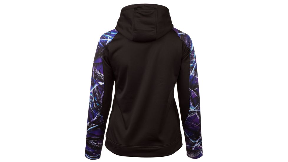 Huntworth Lifestyle Performance Fleece Hoodie - Womens, Black/Huntworth Ultraviolet, Small, E-977-W-31BK/UV-S