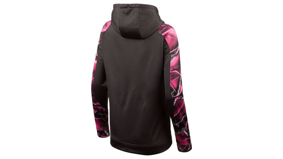 Huntworth Lifestyle Performance Fleece Hoodie - Womens, Charcoal Gray/Passion, Medium, E-977-W-CG/PA-M