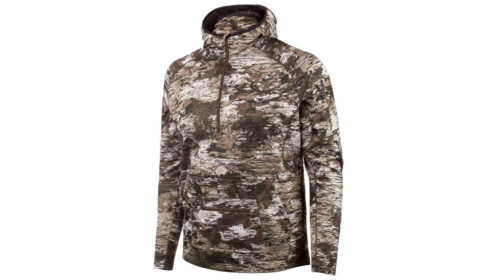 Huntworth Shelton Performance 1/2 Zip Hoodie with Facemask Unlined - Mens, Tarnen, Medium, E-9373-TRN-M