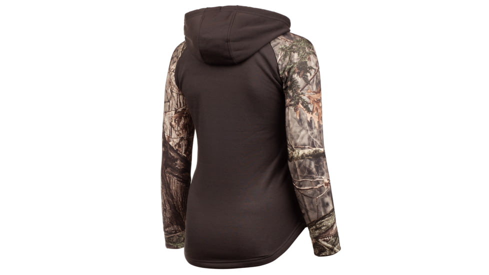 Huntworth Performance Fleece Hoodie Horizontal Camo Flag - Womens, Charcoal Gray / Hiddn, Large, E-9413-W-CG/HDN-L