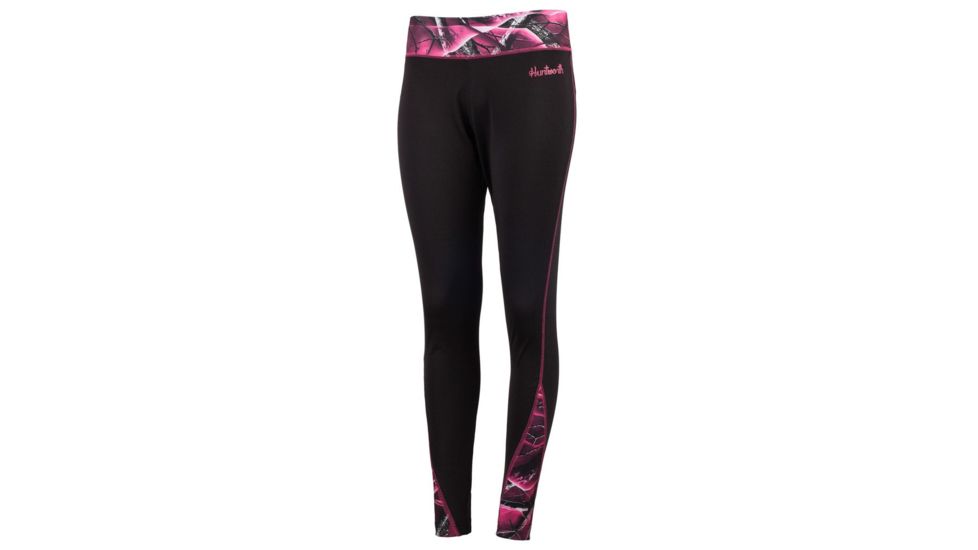 Huntworth Poly Spandex Simple Leggings - Womens, Black/Huntworth Passion, Small E-9156-W-21BK/PA-S