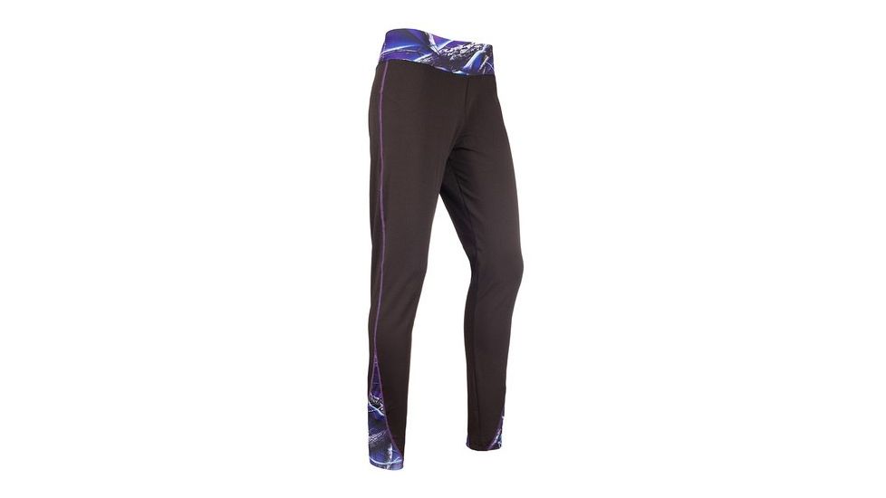 Huntworth Poly Spandex Simple Leggings - Womens, Black/Huntworth Ultraviolet, Medium E-9156-W-21BK/UV-M