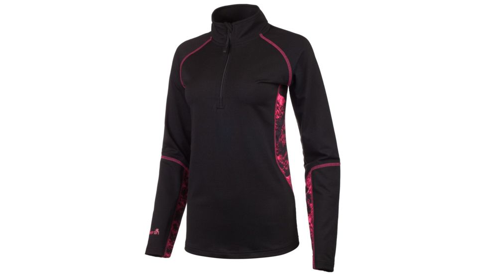 Huntworth Terry Knit 1/4 Zip Pullover - Womens, Black/ Phathom Glam, Large E-9231-W-BK/LAM-L