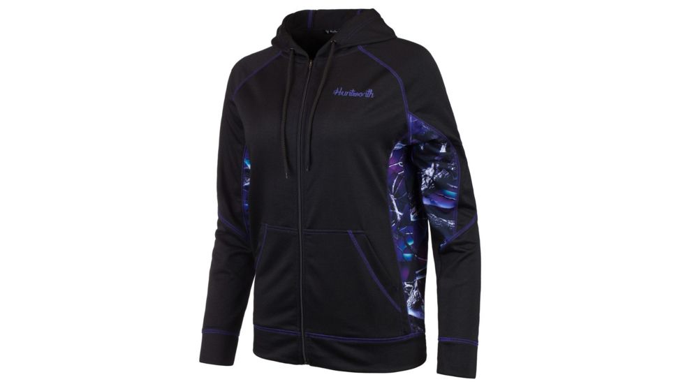 Huntworth Terry Knit Jacket - Womens, Black/Huntworth Ultraviolet, Large E-9087-W-BK/UV-L