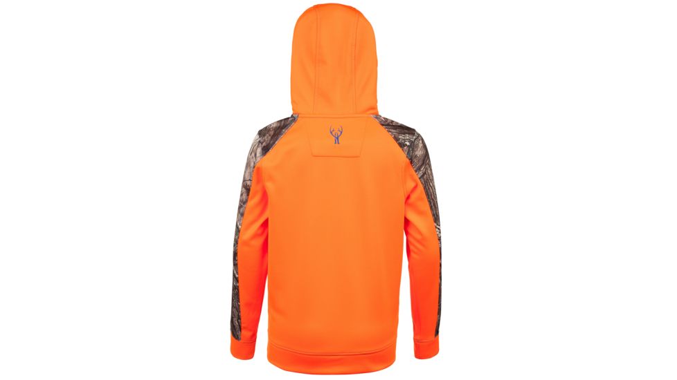 Huntworth Youth Boys Hunting Performance Fleece Hoodie - Kids, Blaze Orange/Hiddn, Large, E-948-Y-BZ/HDN-L