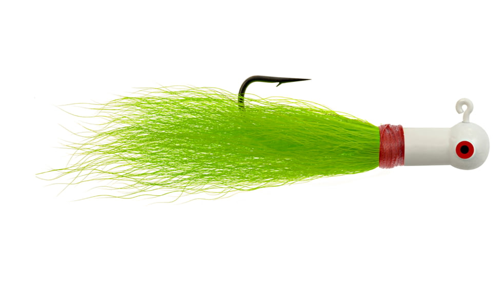 Hurricane Bugeye Bucktail 1oz White/Chartreuse 2pk, H-BEB10-101