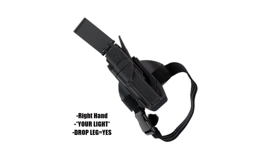 Hush Holsters SureFire X300 Nylon Drop Leg Holster, Right Hand, Black, X300-RH-RF-DPL-00