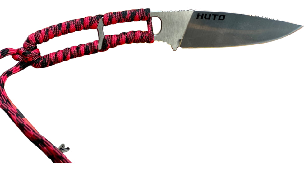 Huto Lifestyle EXO-Skeleton High Mountain M390 Steel 3.25in Fixed Blade Knife, Satin, Red/black, EXOSKTNHGHMTNM390SR/B