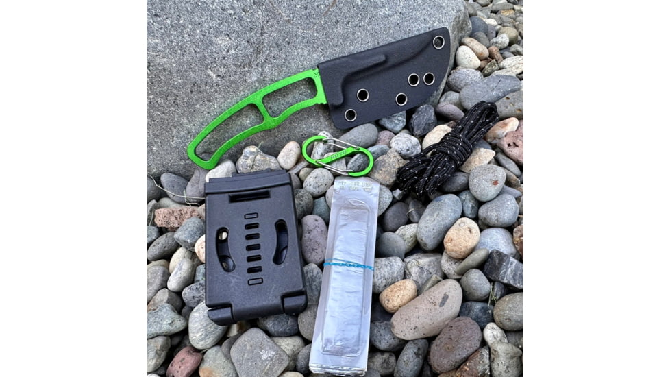 Huto Lifestyle Exo-Skeleton Fixed Blade Knife, Lime Green, EXO-SKLTN-KNV-ORG