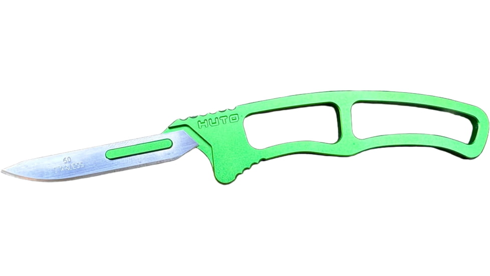 Huto Lifestyle Exo-Skeleton Fixed Blade Knife, Lime Green, EXO-SKLTN-KNV-ORG