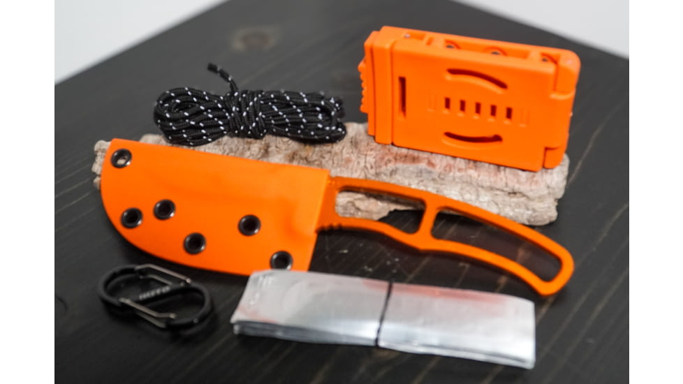 Huto Lifestyle Exo-Skeleton Fixed Blade Knife, Orange, EXO-SKLTN-KNV-LGRN