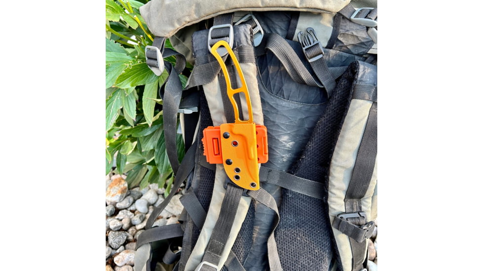 Huto Lifestyle Exo-Skeleton Fixed Blade Knife, Orange, EXO-SKLTN-KNV-LGRN