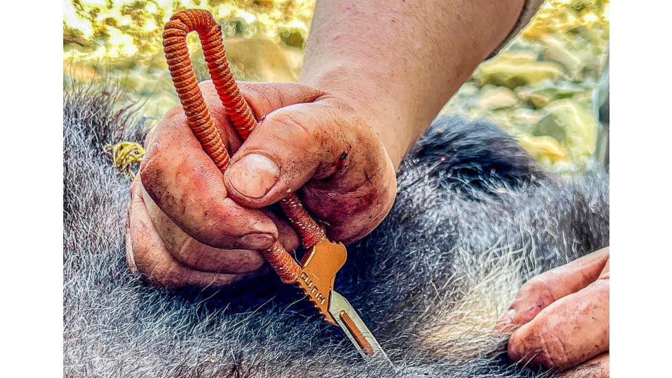 Huto Lifestyle Exo-Skeleton Fixed Blade Knife, Orange, EXO-SKLTN-KNV-LGRN