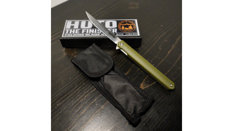 Huto Lifestyle Finisher Folding Hard Blade Skinner Knife, Army Green, FINSH-KNV-ARMGRN