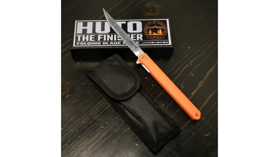 Huto Lifestyle Finisher Folding Hard Blade Skinner Knife, Orange, FINSH-KNV-ORG