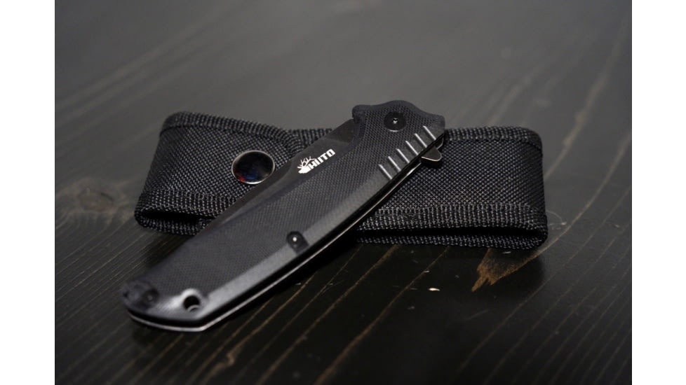 Huto Lifestyle Hunt Harder Folding Hard Blade Knife, Black, HTHD-KNV-BLK