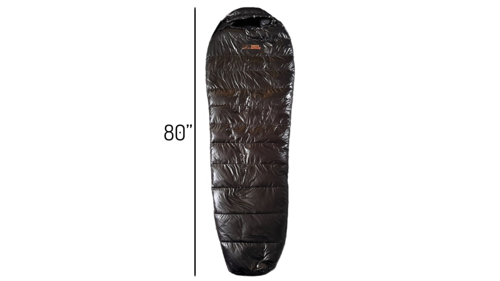 Huto Lifestyle Huto Three Season Down Sleeping Bag, Left Hand, Black, 200CM, THREESEASN-SLPBAG-BLK-LFT