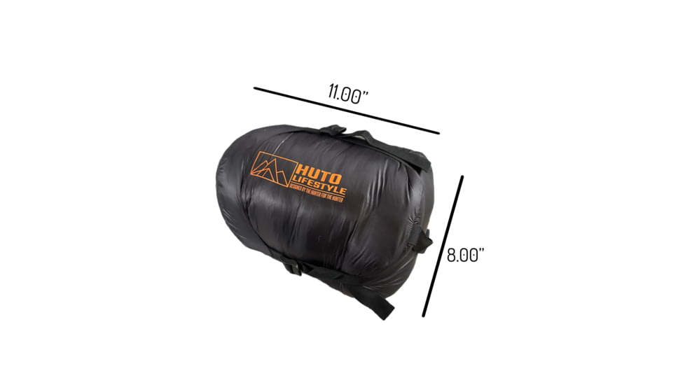Huto Lifestyle Huto Three Season Down Sleeping Bag, Left Hand, Black, 200CM, THREESEASN-SLPBAG-BLK-LFT