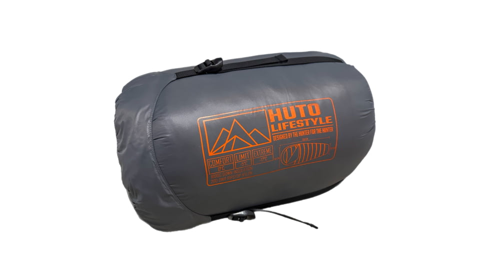 Huto Lifestyle Huto Three Season Down Sleeping Bag, Left Hand, Grey, 200CM, THREESEASN-SLPBAG-GRY-LFT