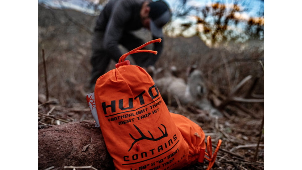 Huto Lifestyle Meat Throw Tarp/Shelter, Regular, Orange, MEAT-TARP-REG