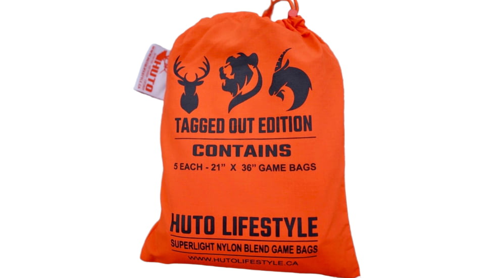Huto Lifestyle Tagged Out Game Bag Set, 5 Bag Set w/Reflective logo, Orange, GM-BG-TAGOUT