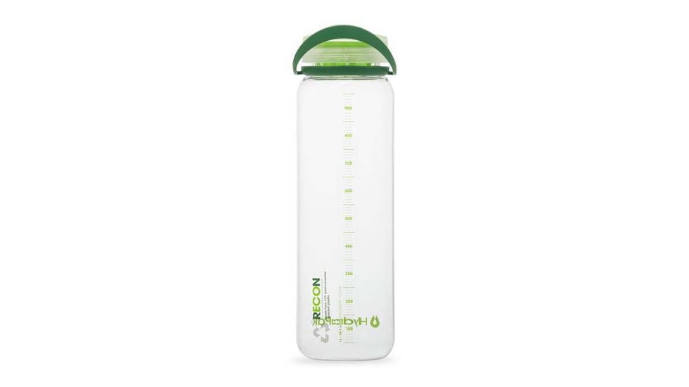 HydraPak Recon Bottle, 1L, Clear/Evergreen &amp; Lime, BR02E