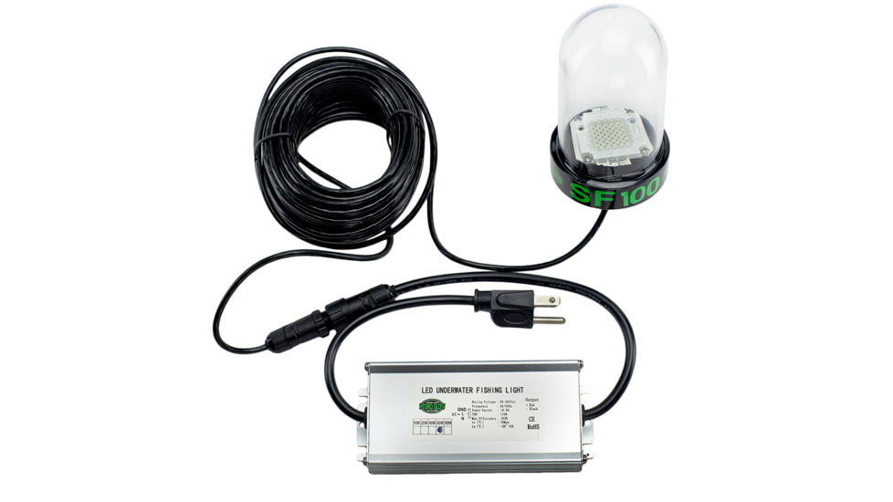 Hydro Glow SF100G 100W/120VVAC Underwater Anchored To Bottom Dock Light, Green, SF100G
