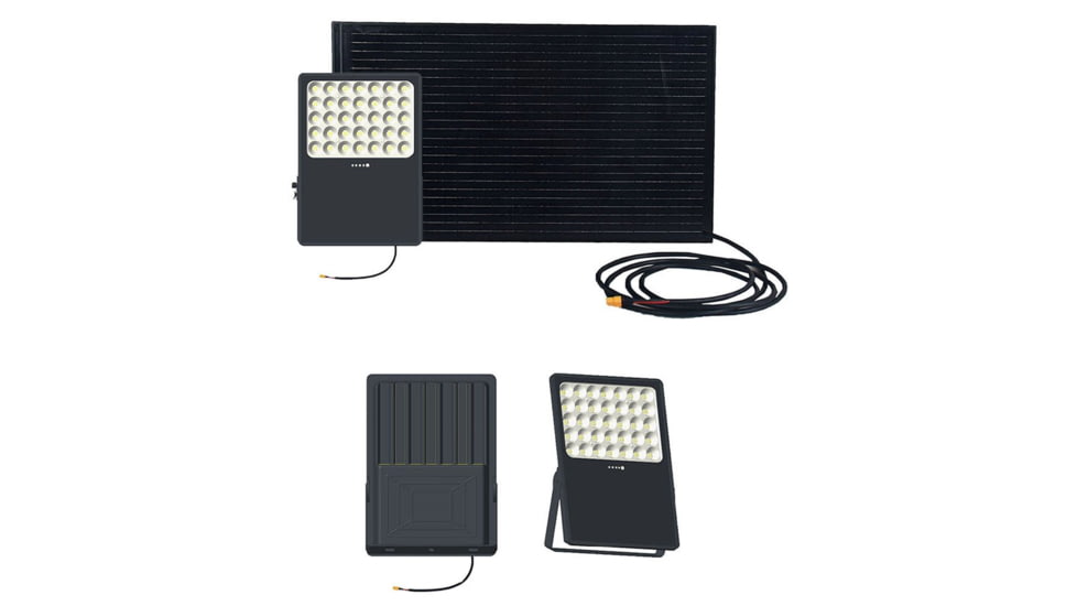 Hykoont OK20B 20W 144WH Solar Flood Light with 12ft Rubber Cable,5 Years Life Span LifePO4 Battery, OK0245