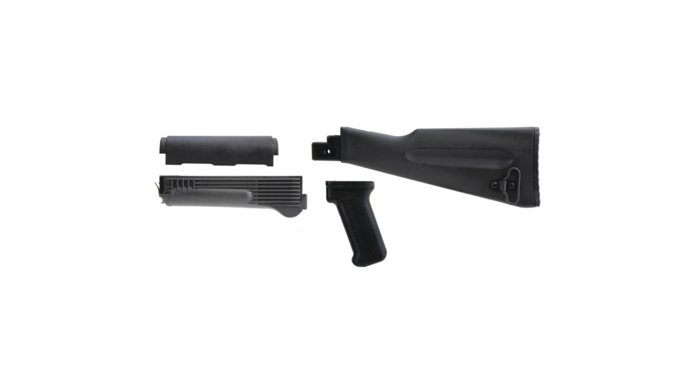 I.O. Inc AK47/74 Milspec Polymer Furniture Set w/Heat Shield, Includes Stock, Handguard, and Grip, Black, IOAK0525