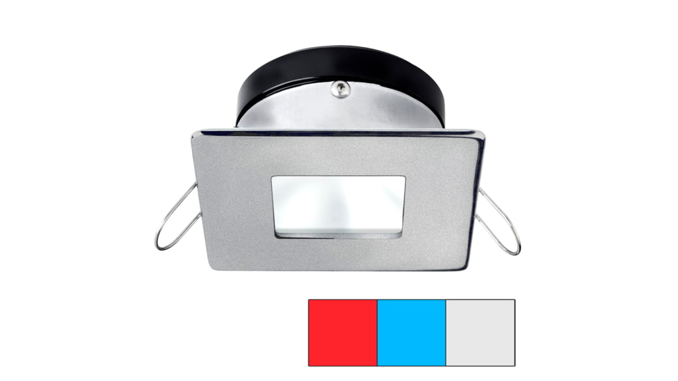 I2Systems Inc Apeiron A1120 LED Spring Square/ Square Mount Light, Red/Cool White /Blue/Brushed Nickel, A1120Z-44HAE