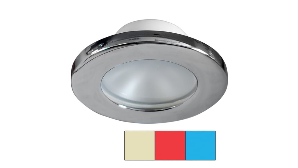 I2Systems Inc Apeiron A3120 Screw Mount LED Light, Red/ Warm White/ Blue/ Chrome Finish, A3120Z-11HCE