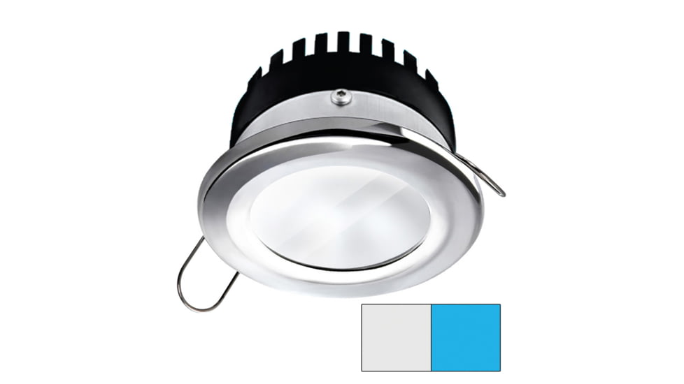 I2Systems Inc Apeiron A506 6W LED Spring Round Mount Light, Cool White /Blue/Polished Chrome Finish, A506-11AAG-E