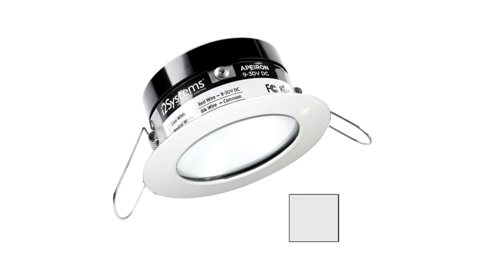 I2Systems Inc Apeiron Pro A503 3W LED Spring Mount Light, Round, Cool White/White Finish, A503-31AAG