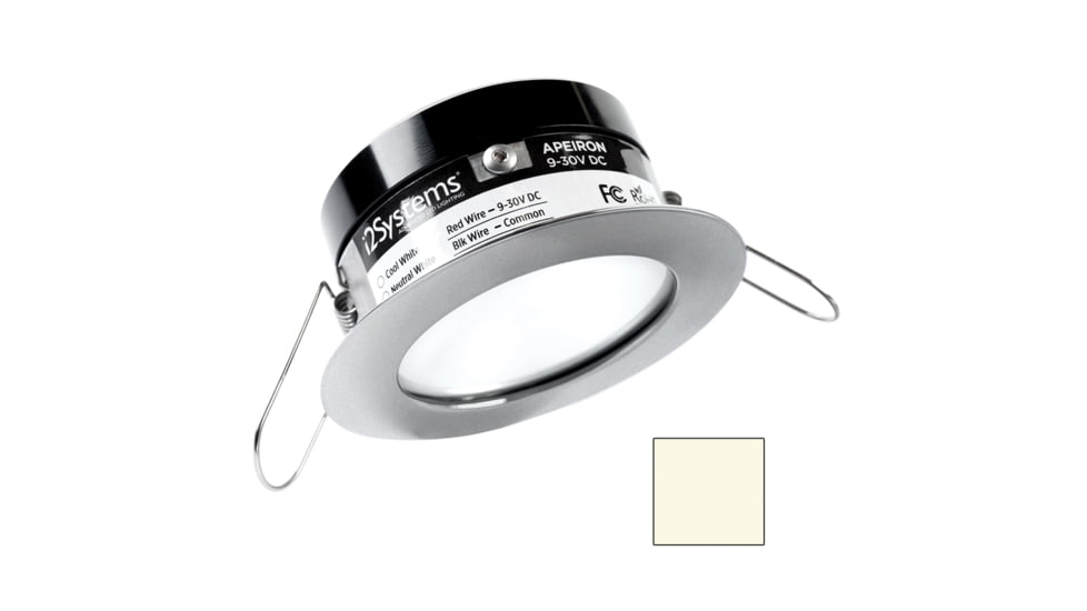 I2Systems Inc Apeiron Pro A503 3W LED Spring Mount Light, Round, Neutral White/Brushed Nickel Finish, A503-41BBD