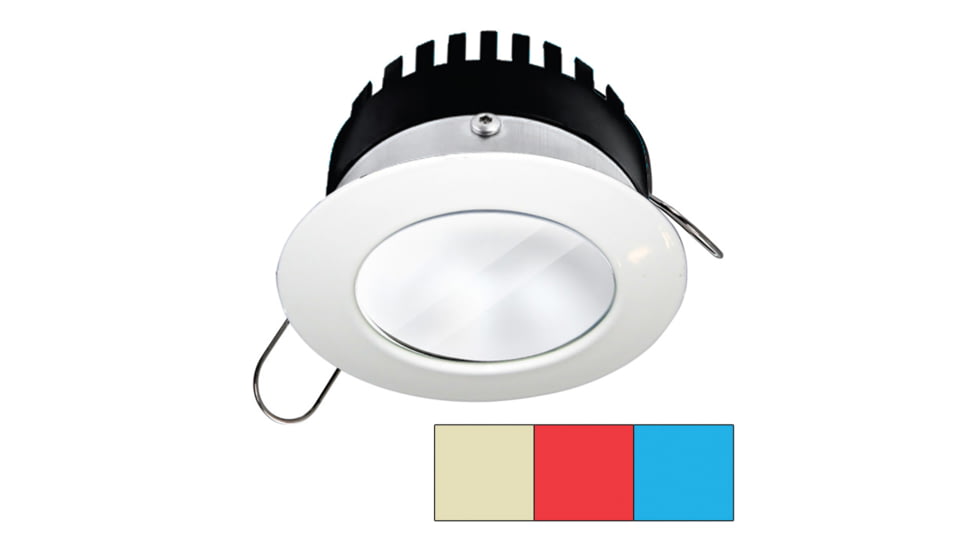 I2Systems Inc Apeiron Pro A503 3W LED Spring Mount Light, Round, Warm White/Red /Blue/White Finish, A503-31CBBR-HE