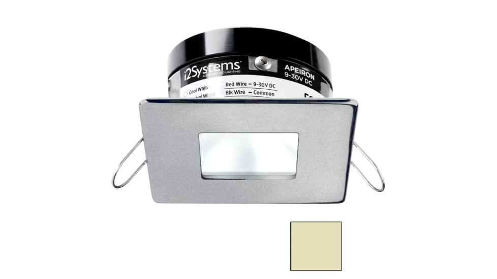 I2Systems Inc Apeiron Pro A503 3W LED Spring Mount Light, Square/Square, Warm White/Brushed Nickel Finish, A503-44CBBR